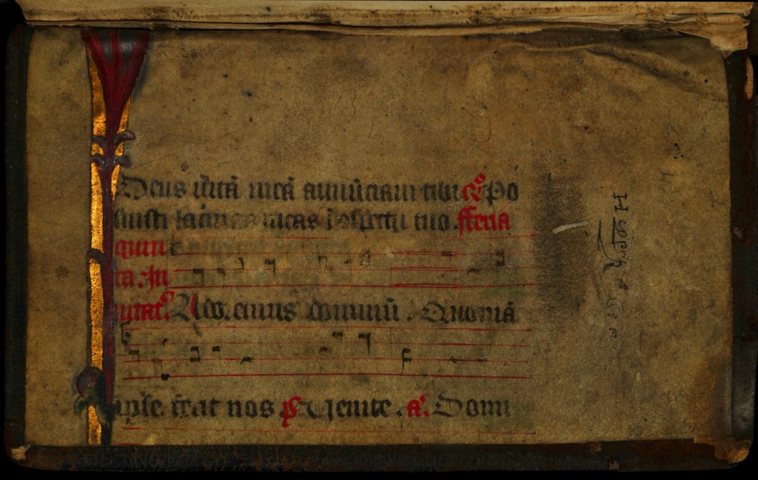 Portrait of an evangelist from the Book of Kells with decorative border