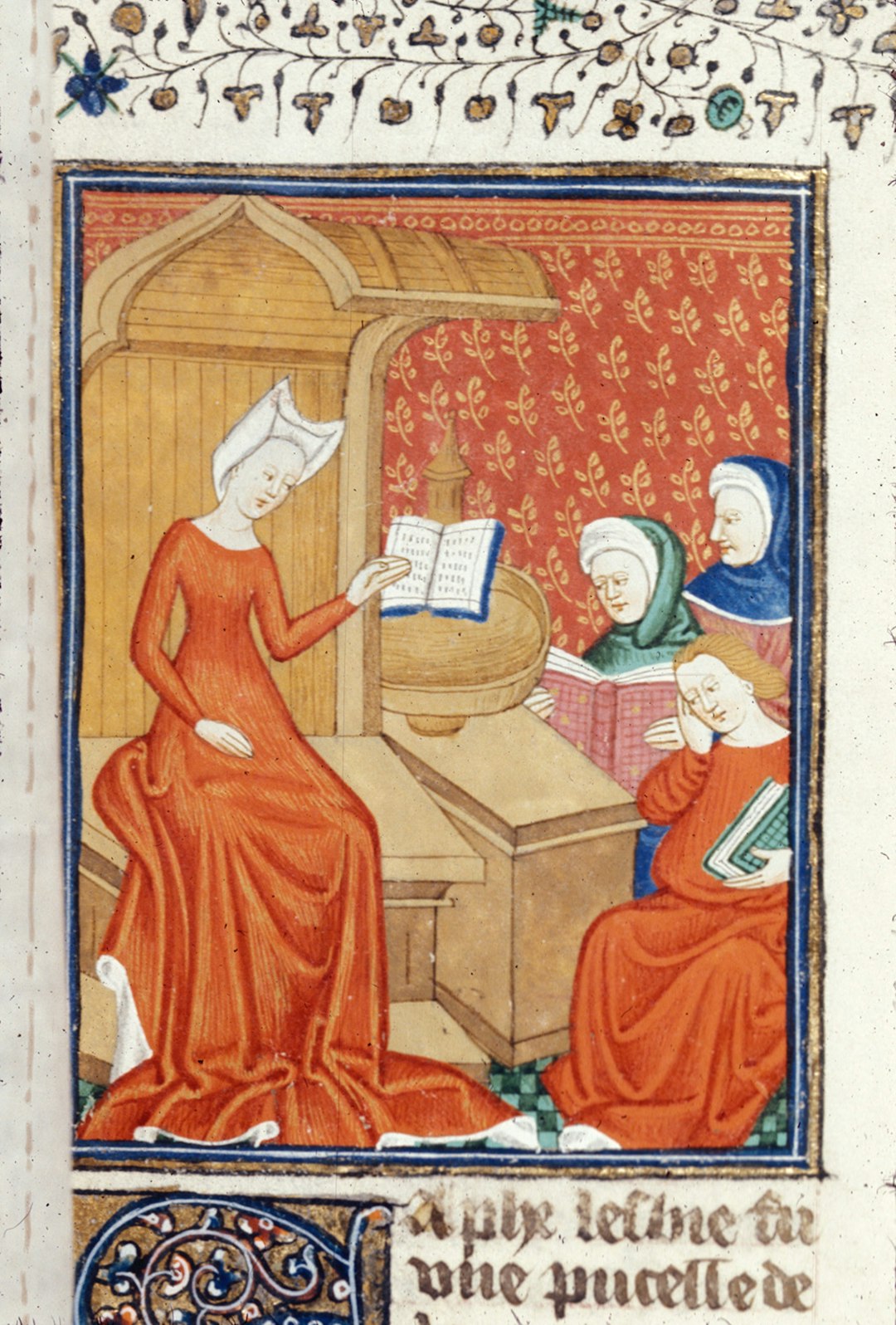 Carolingian illuminated manuscript page with decorated canon table and gold leaf